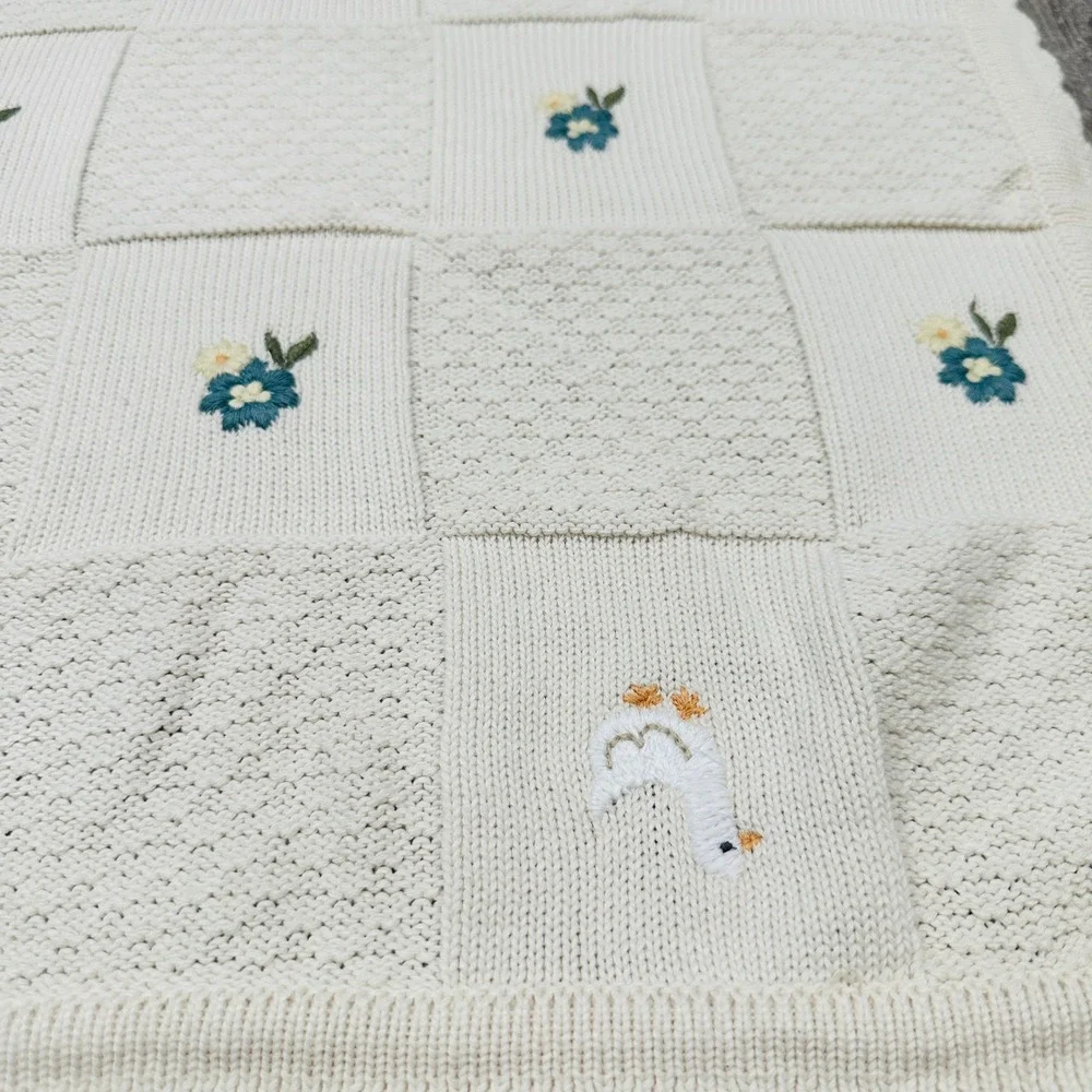 Pottery Barn Kids Chris Loves Julia Duck Gift Set Blanket Lovey Rattle 3pc Cream